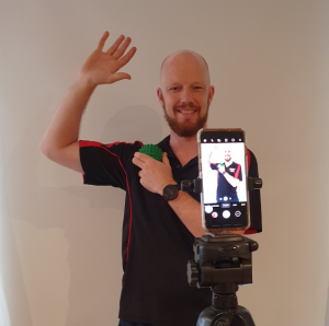 Trent performing a TeleHealth conference
